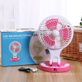 USB Rechargeable Table Portable 8 Inch Plastic Power Bank Function Mini Fan with LED Light